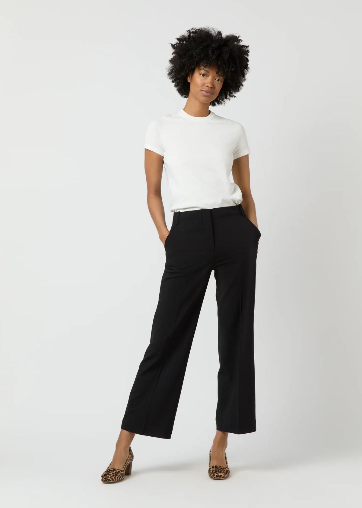 ANN MASHBURN Frankie Cropped Pant - Black Bi-Stretch Tropical Wool