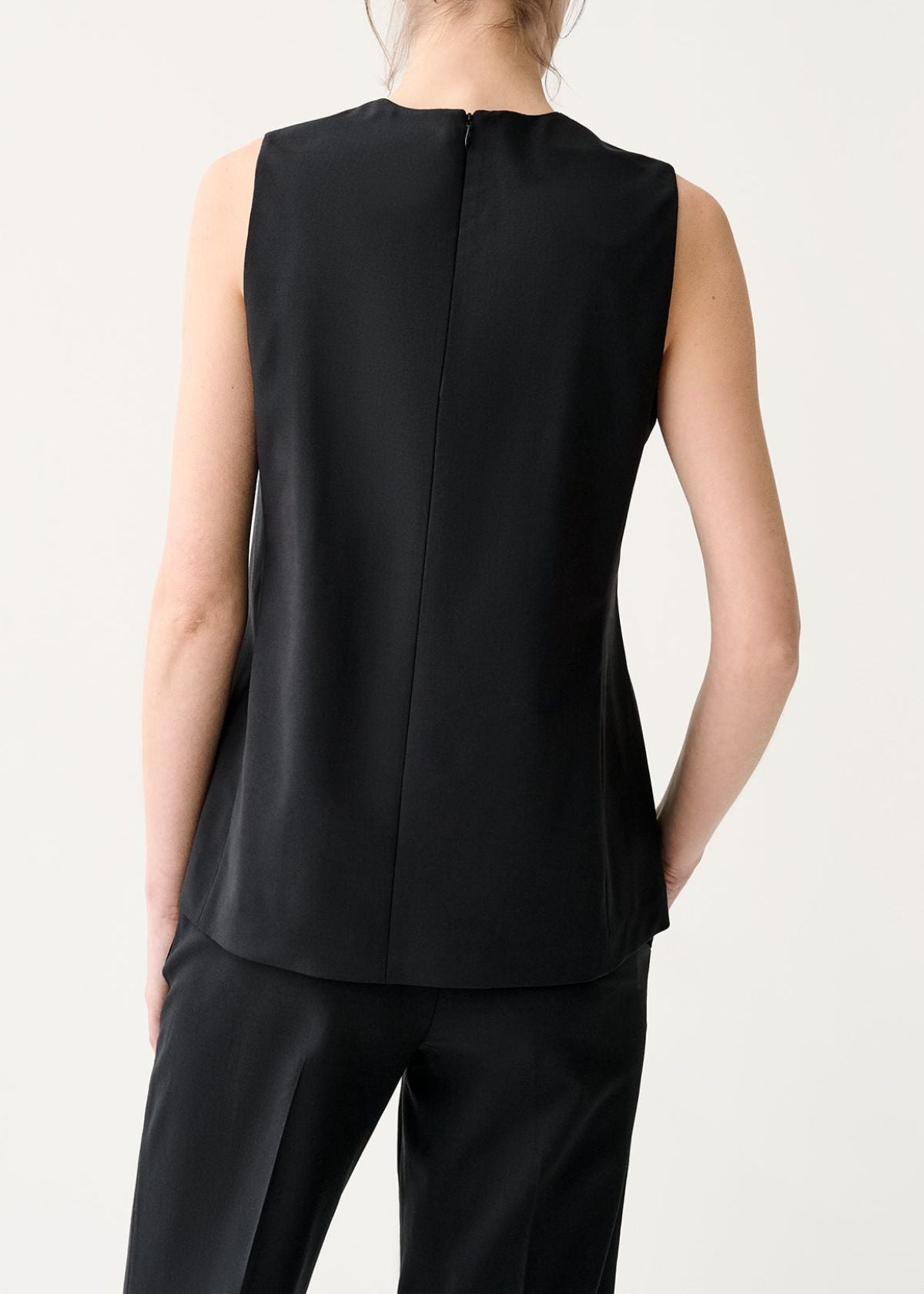 ANN MASHBURN Jo Tunic Top - Black Bi-Stretch Tropical Wool