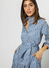 ANN MASHBURN Annette Dress - Blue Helenium Liberty Fabric