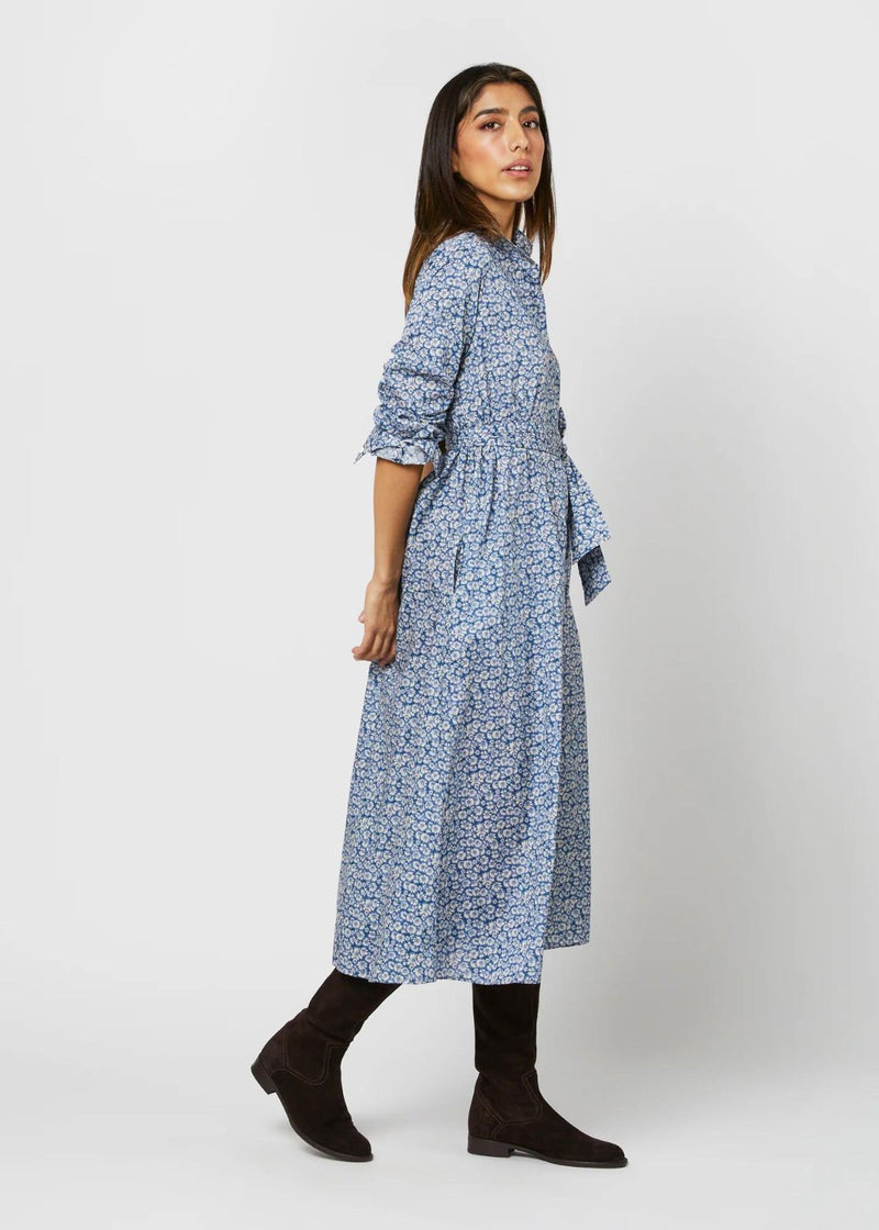 ANN MASHBURN Annette Dress - Blue Helenium Liberty Fabric