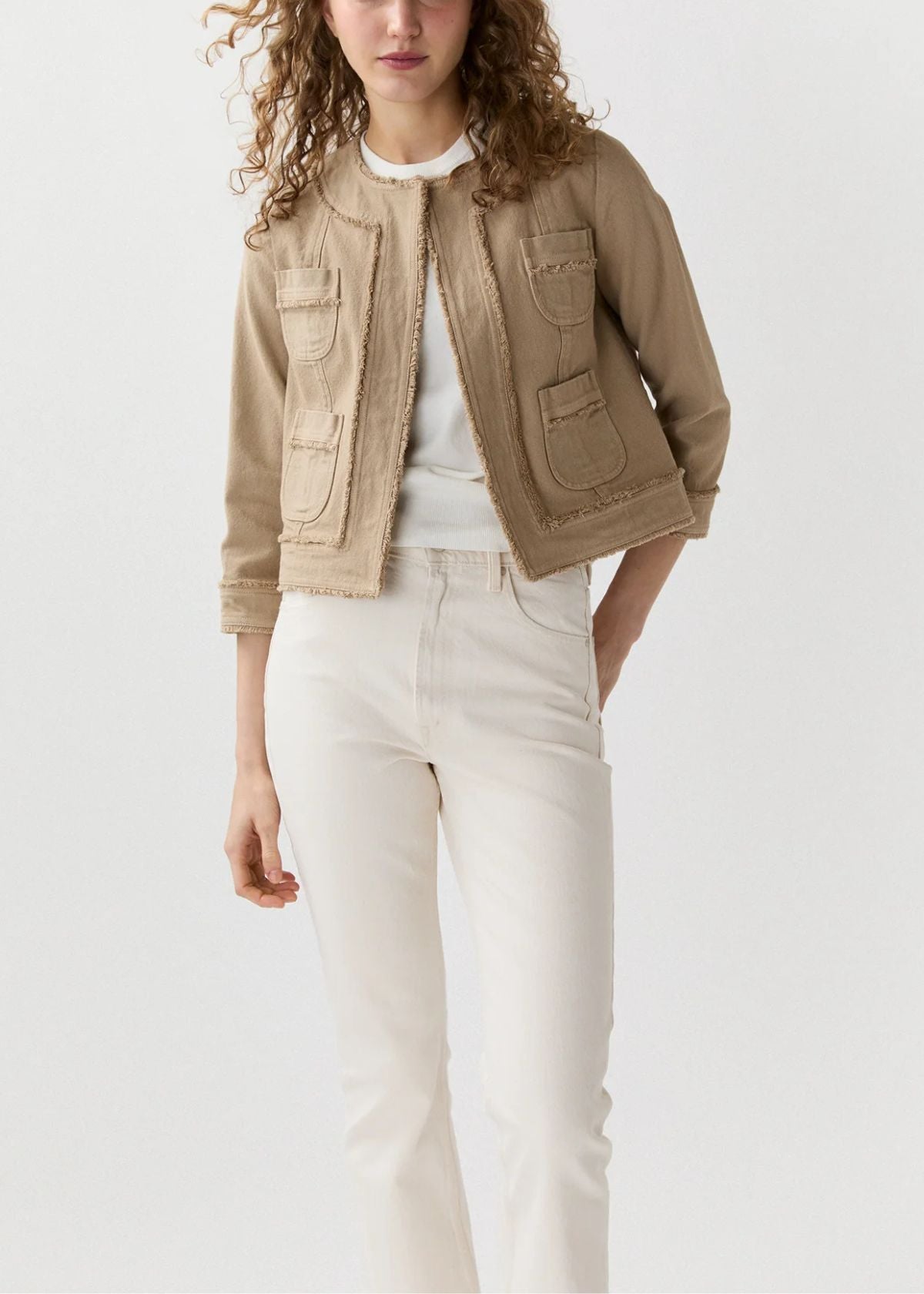 ANN MASHBURN Kiki Jacket - Khaki Stretch Canvas