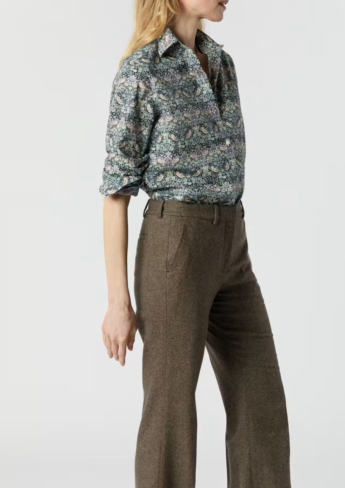 ANN MASHBURN Tomboy Popover Top - Glacier Magenta Strawberry Thief Liberty Fabric