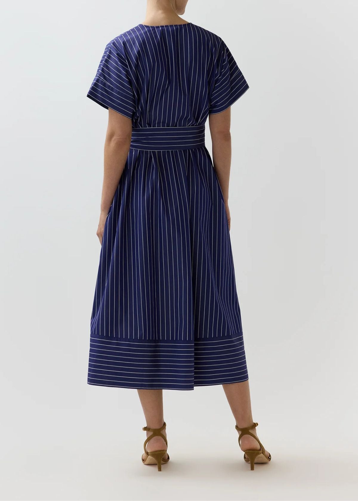 ANN MASHBURN Romy Shirt Dress - Navy and White Chalk Stripe