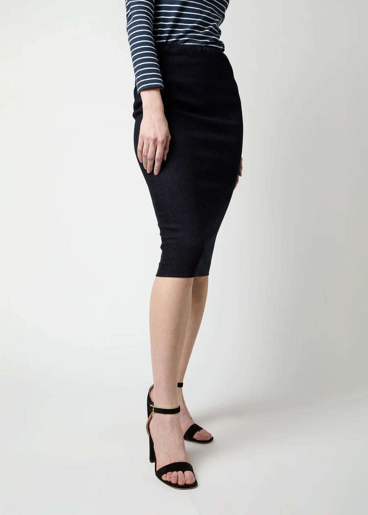 ANN MASHBURN Pull On Skirt - Indigo Stretch Denim