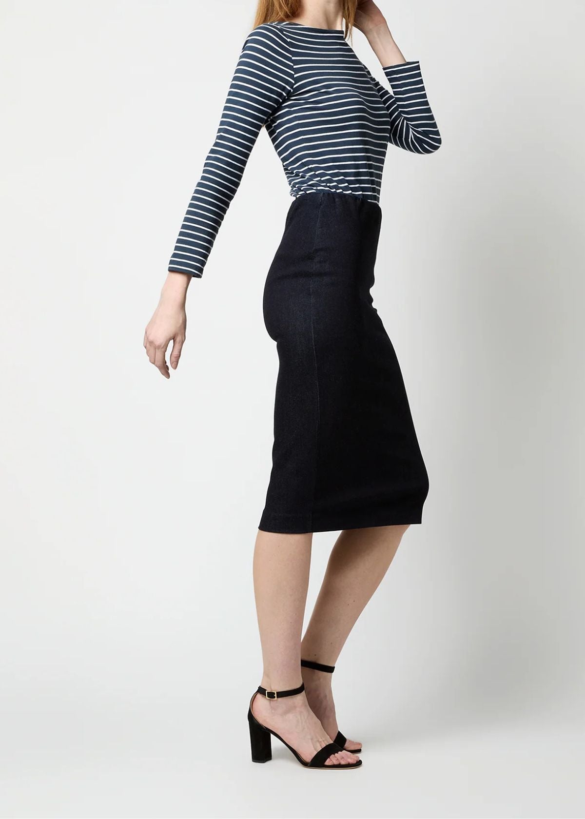 ANN MASHBURN Pull On Skirt - Indigo Stretch Denim
