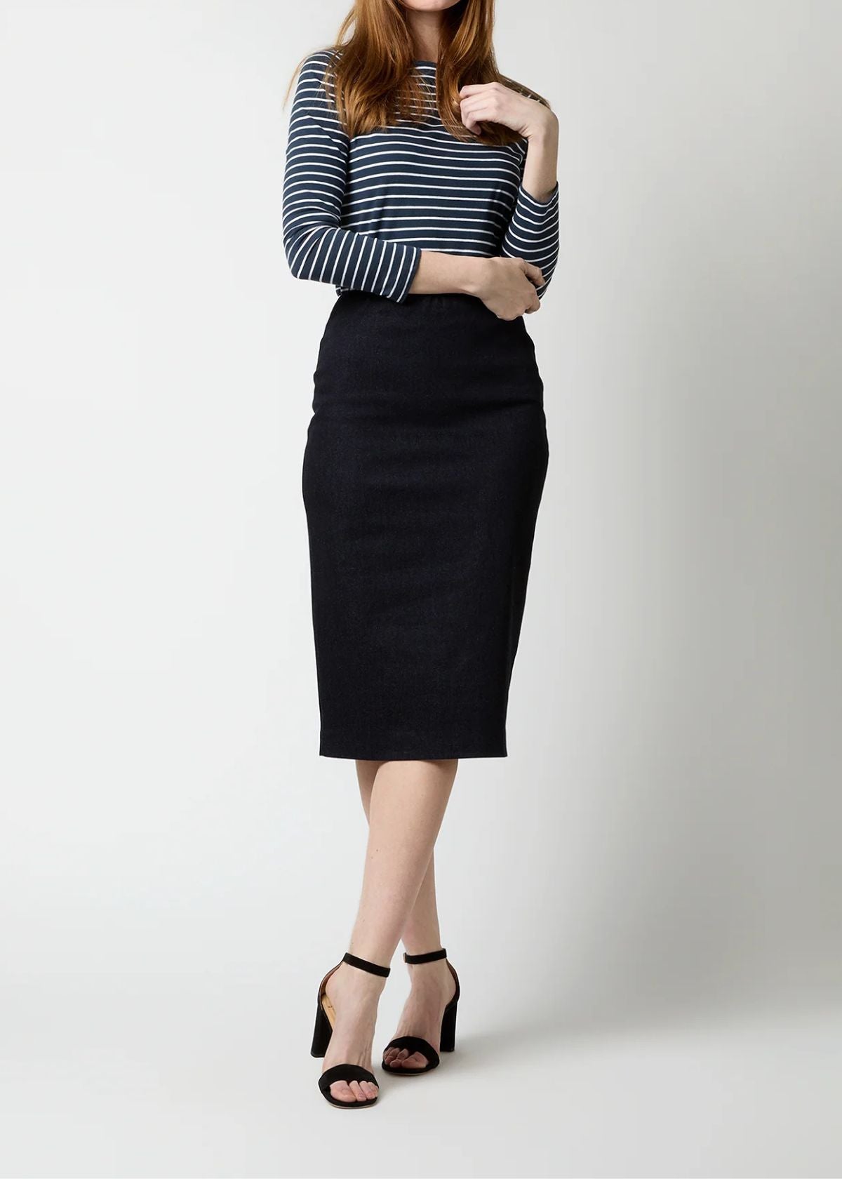 ANN MASHBURN Pull On Skirt - Indigo Stretch Denim