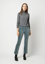 ANN MASHBURN Flare Cropped 5-Pocket Jean - Lovat Stretch Velveteen