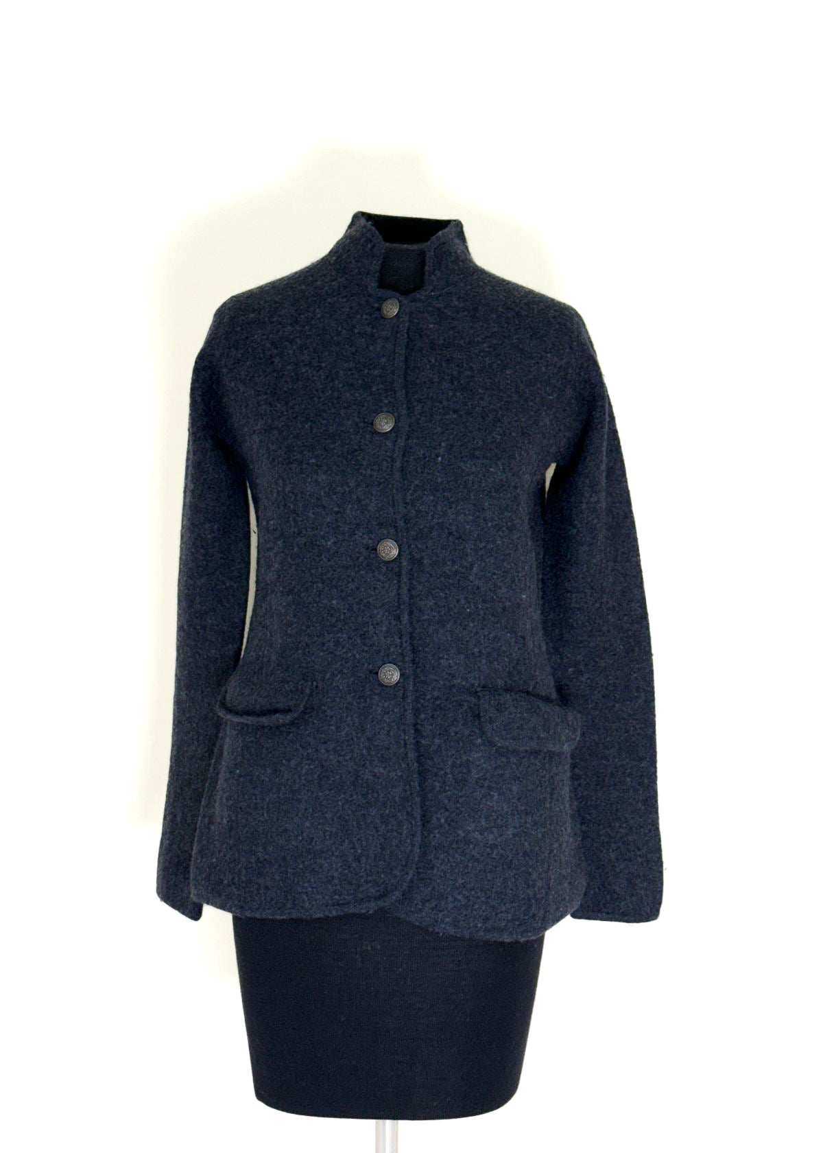 ANN MASHBURN Tyrolean Jacket - Heather Charcoal Boiled Wool