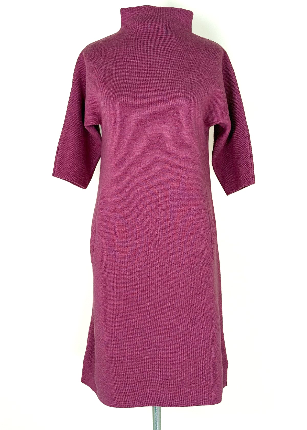 ANN MASHBURN Rowan Short Sleeve Funnel Neck Dress - Heather Pink