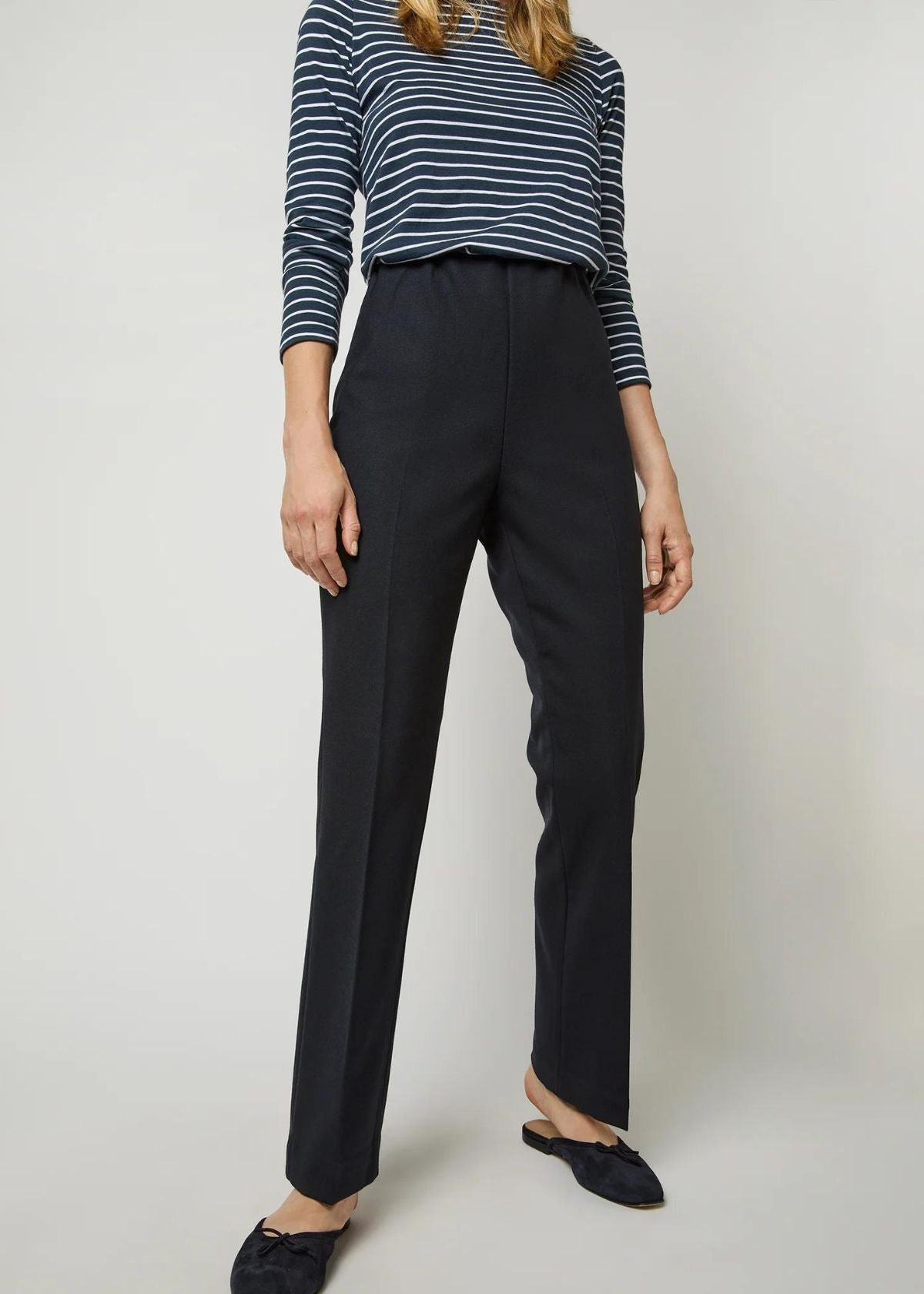 ANN MASHBURN Alice Pant - Ink Tropical Wool