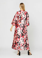 ANN MASHBURN Long Sleeve Paige Maxi Dress - Pink & Black Floral