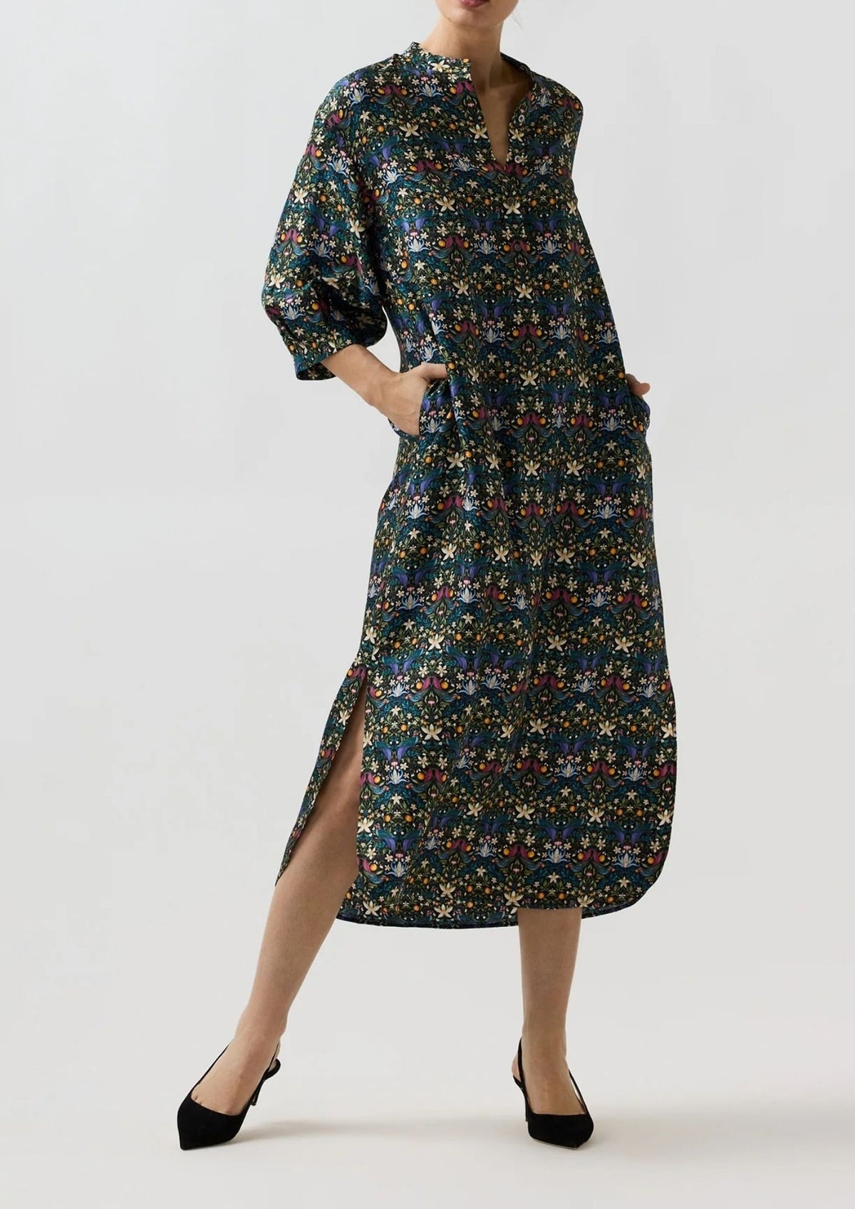 ANN MASHBURN Tessa Dress - Forbidden Fruit Liberty Fabric Silk Twill