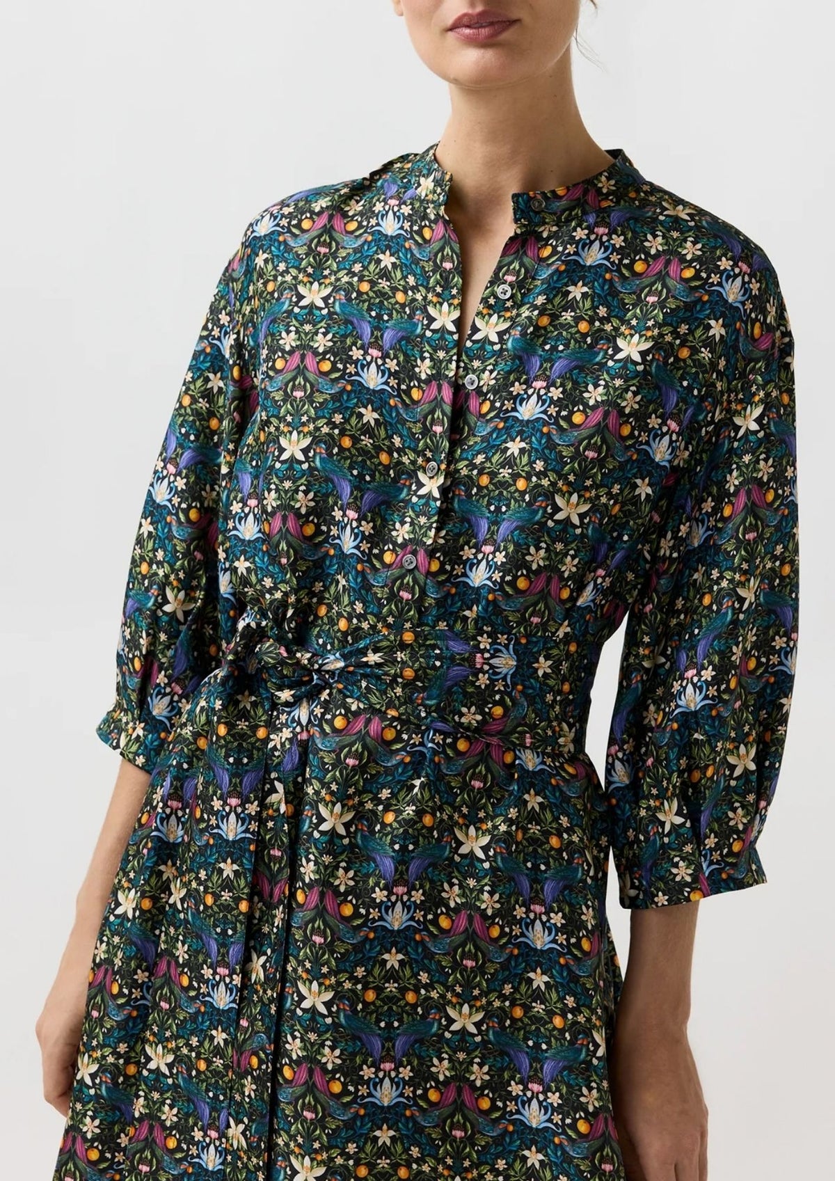 ANN MASHBURN Tessa Dress - Forbidden Fruit Liberty Fabric Silk Twill