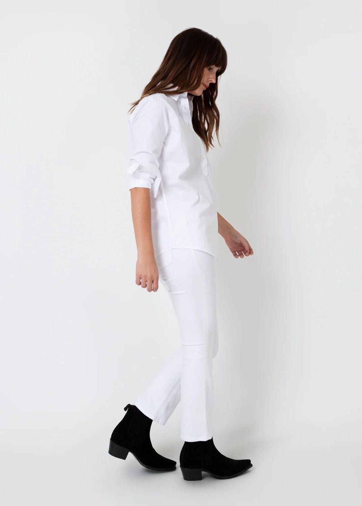 ANN MASHBURN Tomboy Popover Top - White Poplin