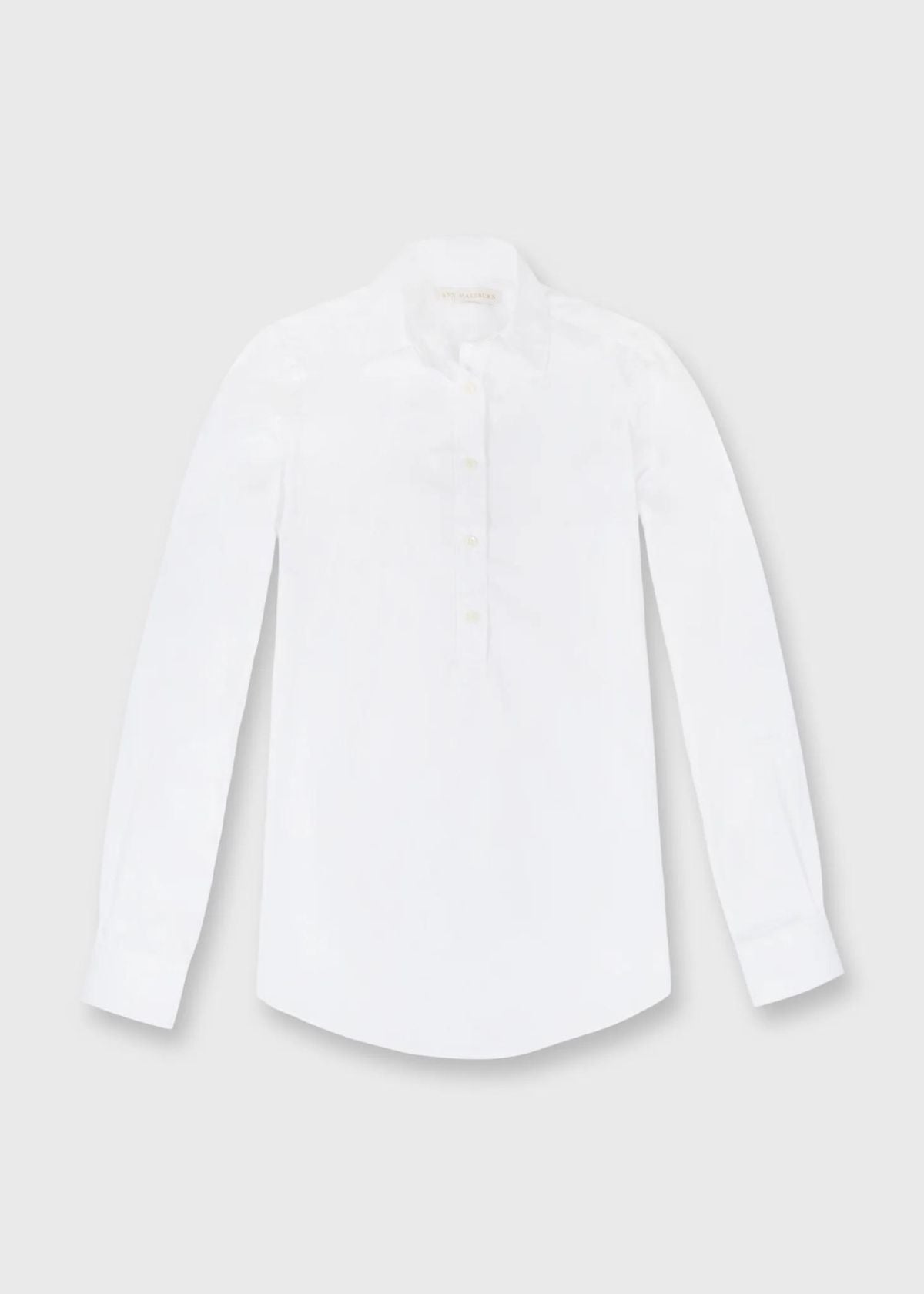 ANN MASHBURN Tomboy Popover Top - White Poplin