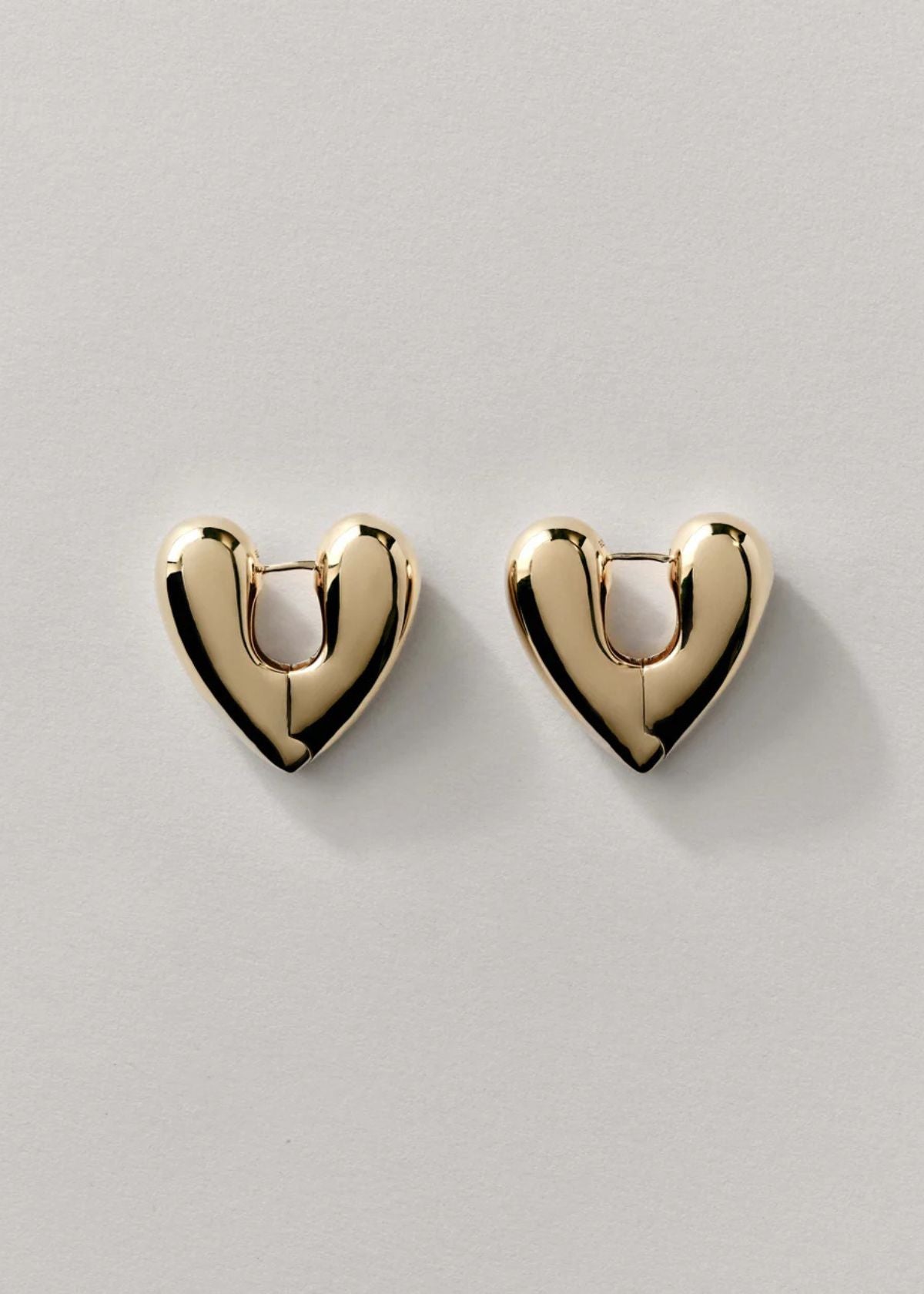 ANNIKA INEZ Large Heart Hoop Earring - Gold