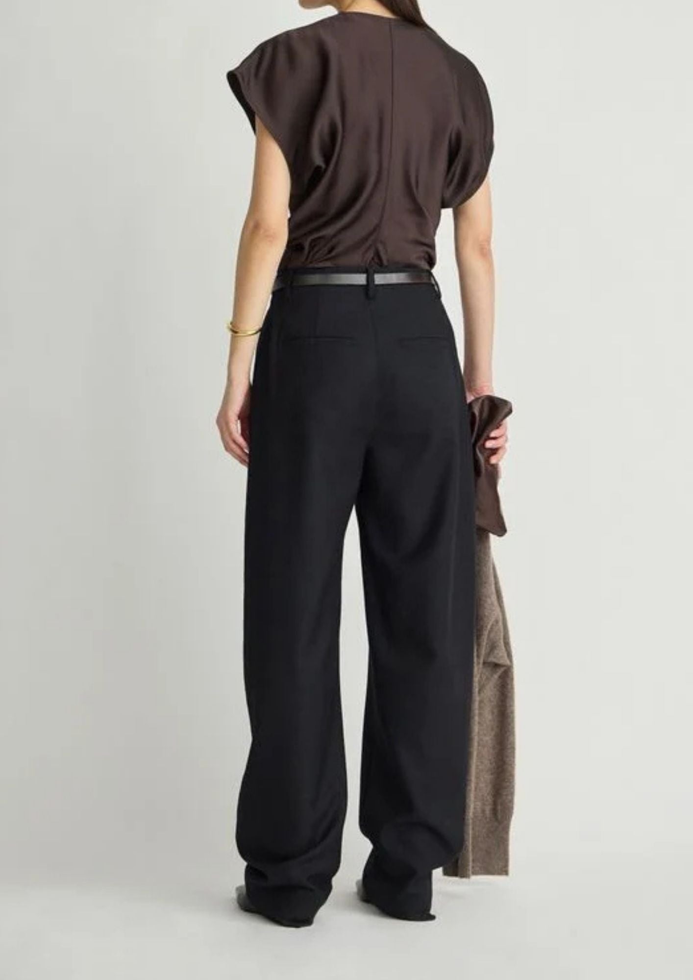 APIECE APART Monde Drape Bias Top - Black Coffee