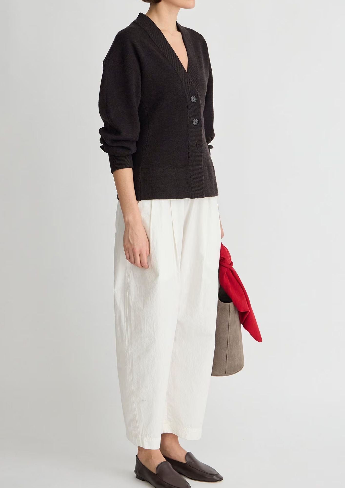 APIECE APART Salina Cardigan Sweater - Deep Espresso