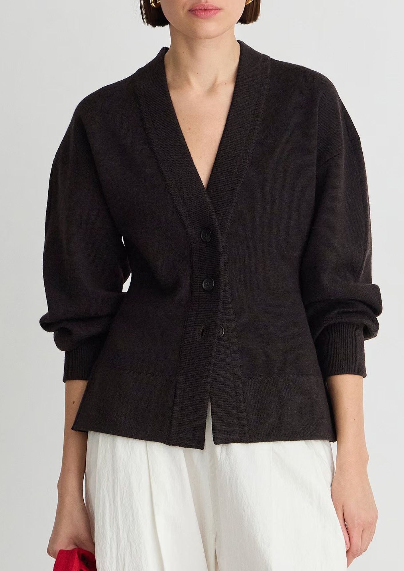 APIECE APART Salina Cardigan Sweater - Deep Espresso