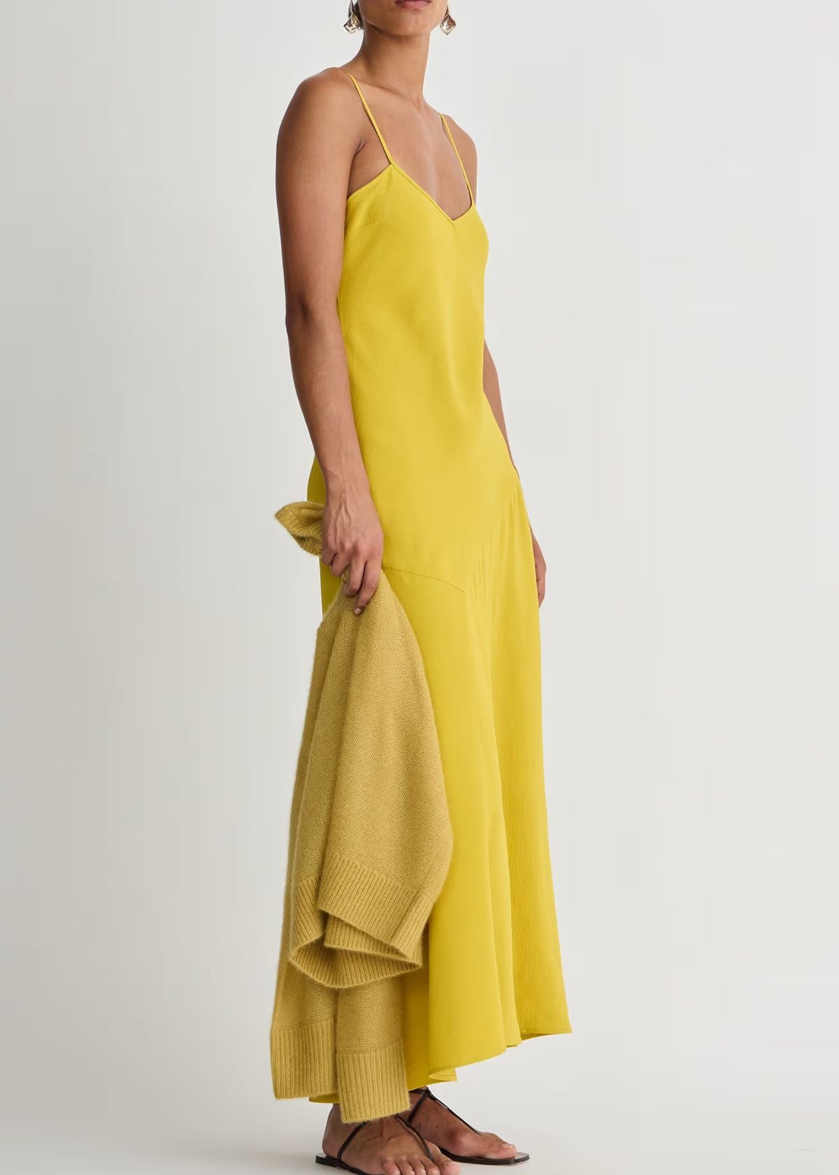 APIECE APART Kasimira Bias Cut Slip Dress - Goldenrod