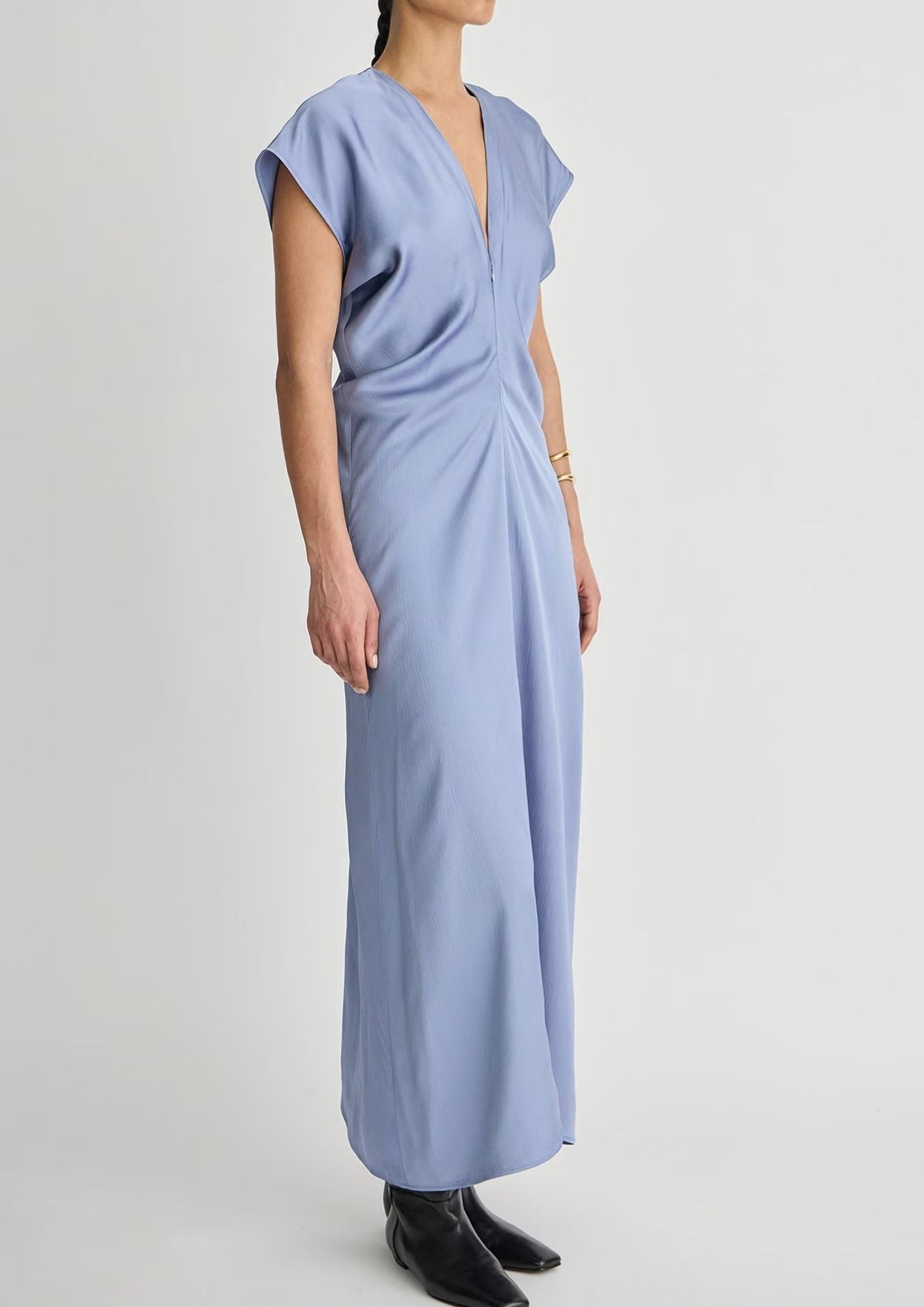 APIECE APART Monde Drape Bias Maxi Dress - Moonstone