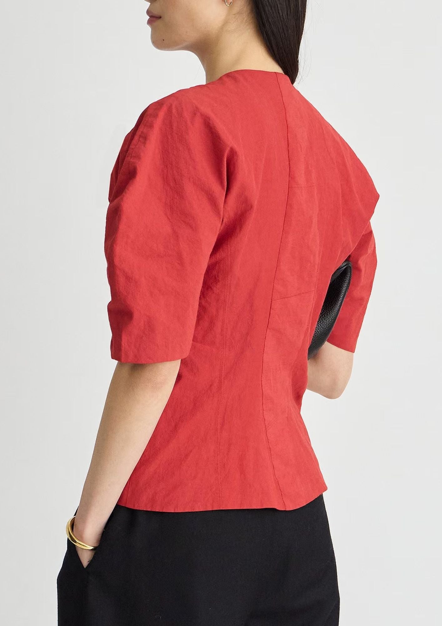 APIECE APART Noor Button Front Top - Riding Red