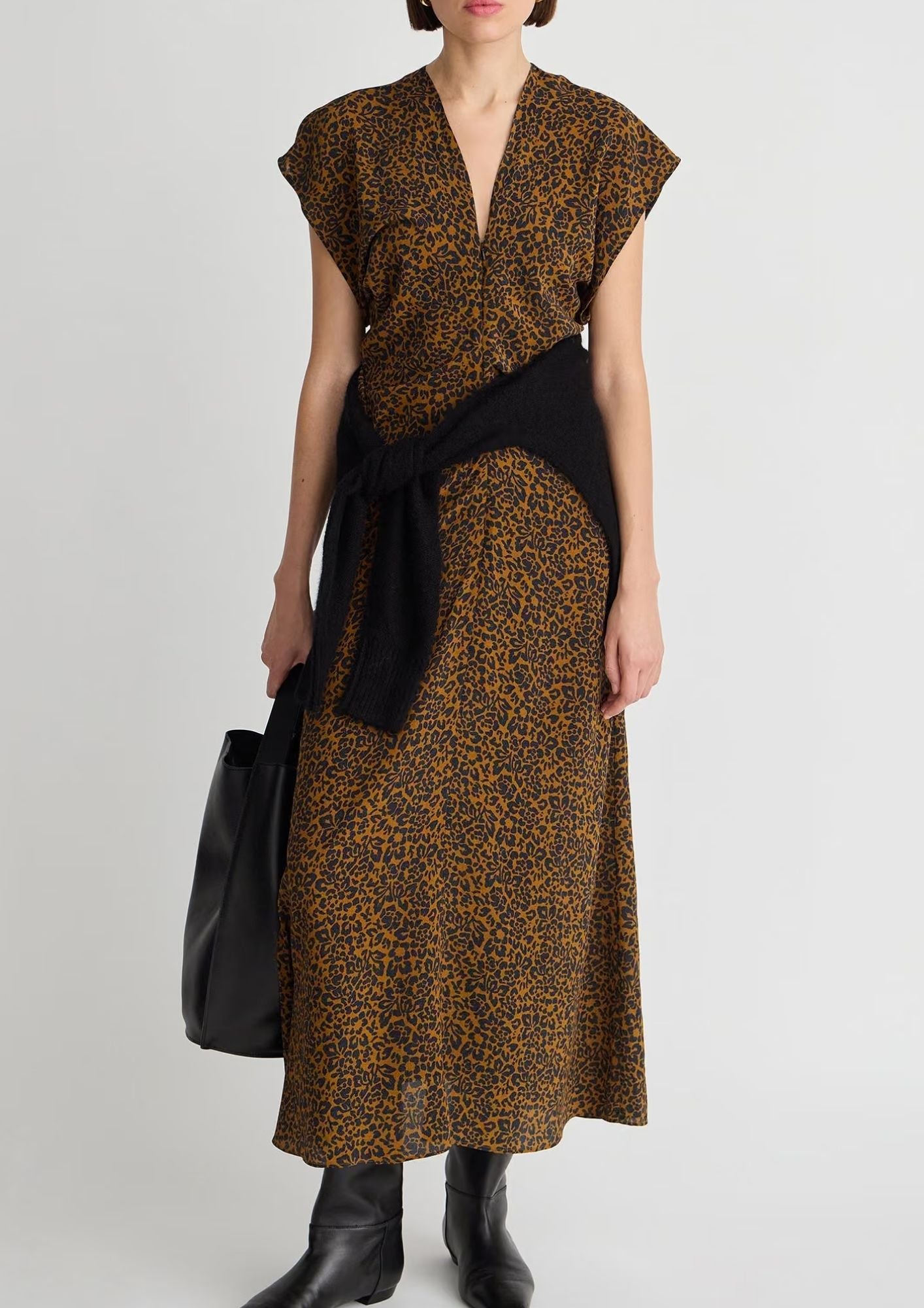 APIECE APART Monde Silky Bias Maxi Dress - Leo Floral Midnight