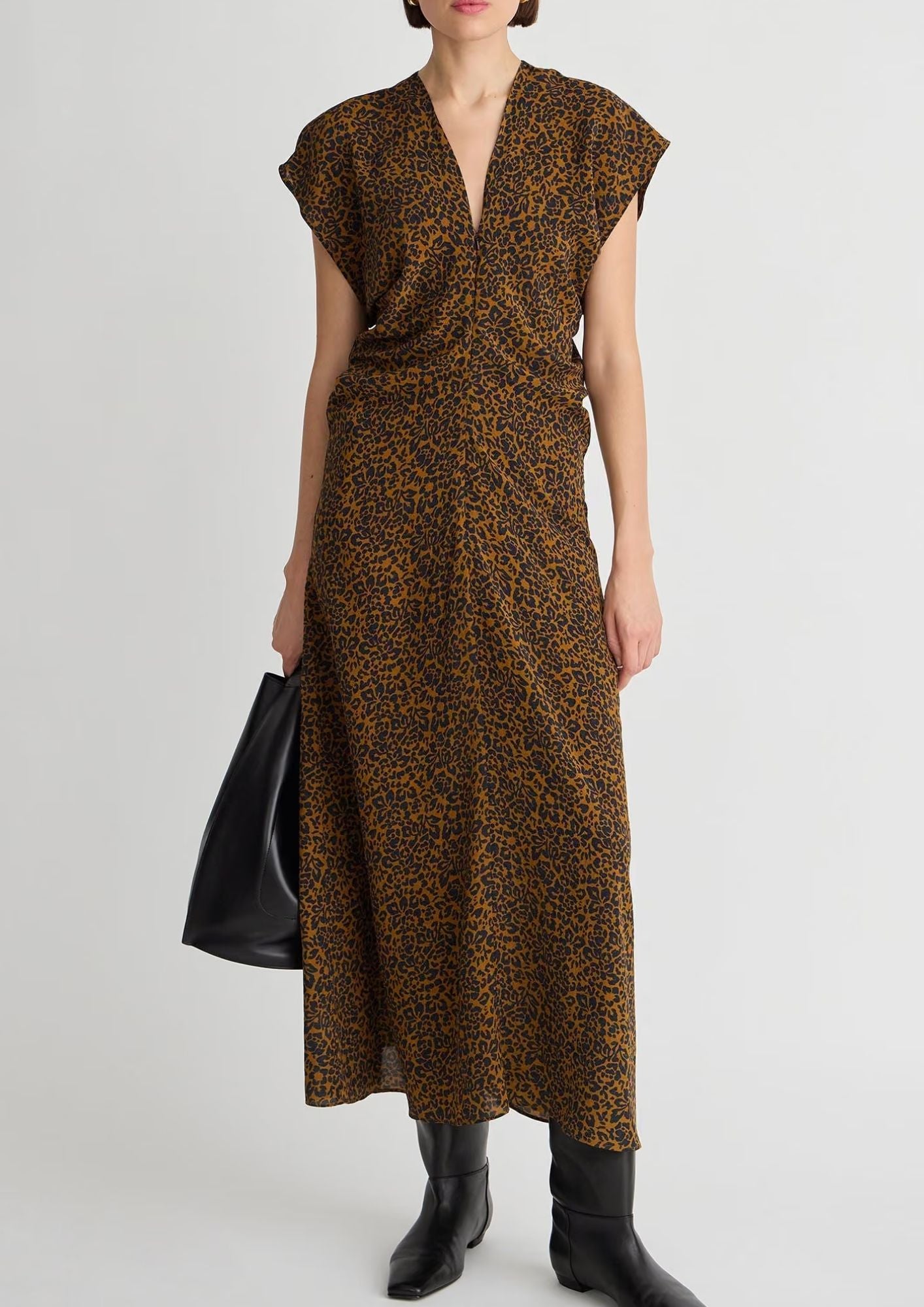 APIECE APART Monde Silky Bias Maxi Dress - Leo Floral Midnight
