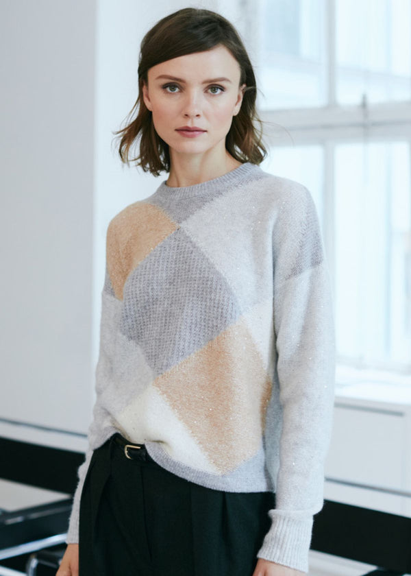 AUTUMN CASHMERE Sequin Diamond Sweater