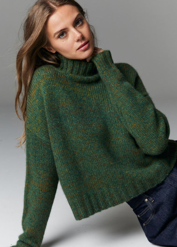 AUTUMN CASHMERE Cropped Chunky Sweater - Pickle Combo
