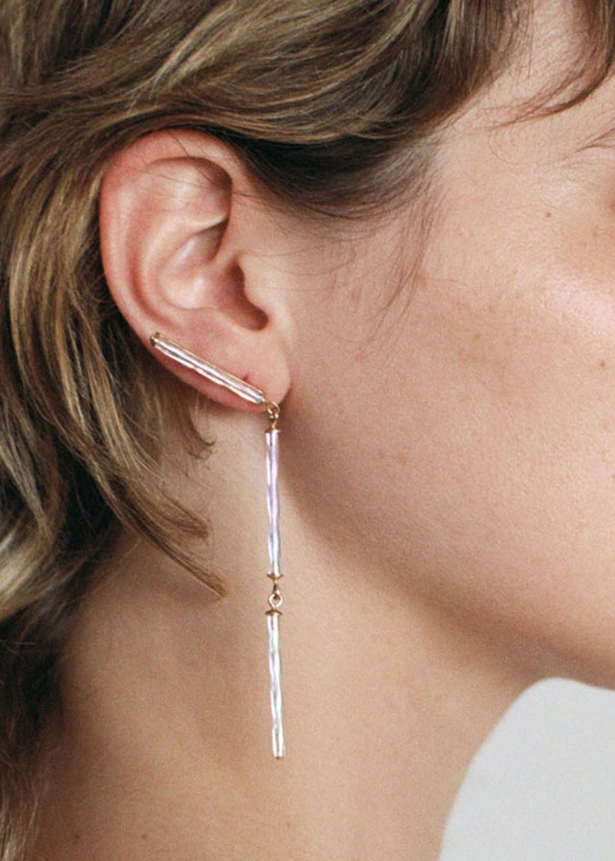 BEATRIZ PALACIOS Long Iridescent Earring