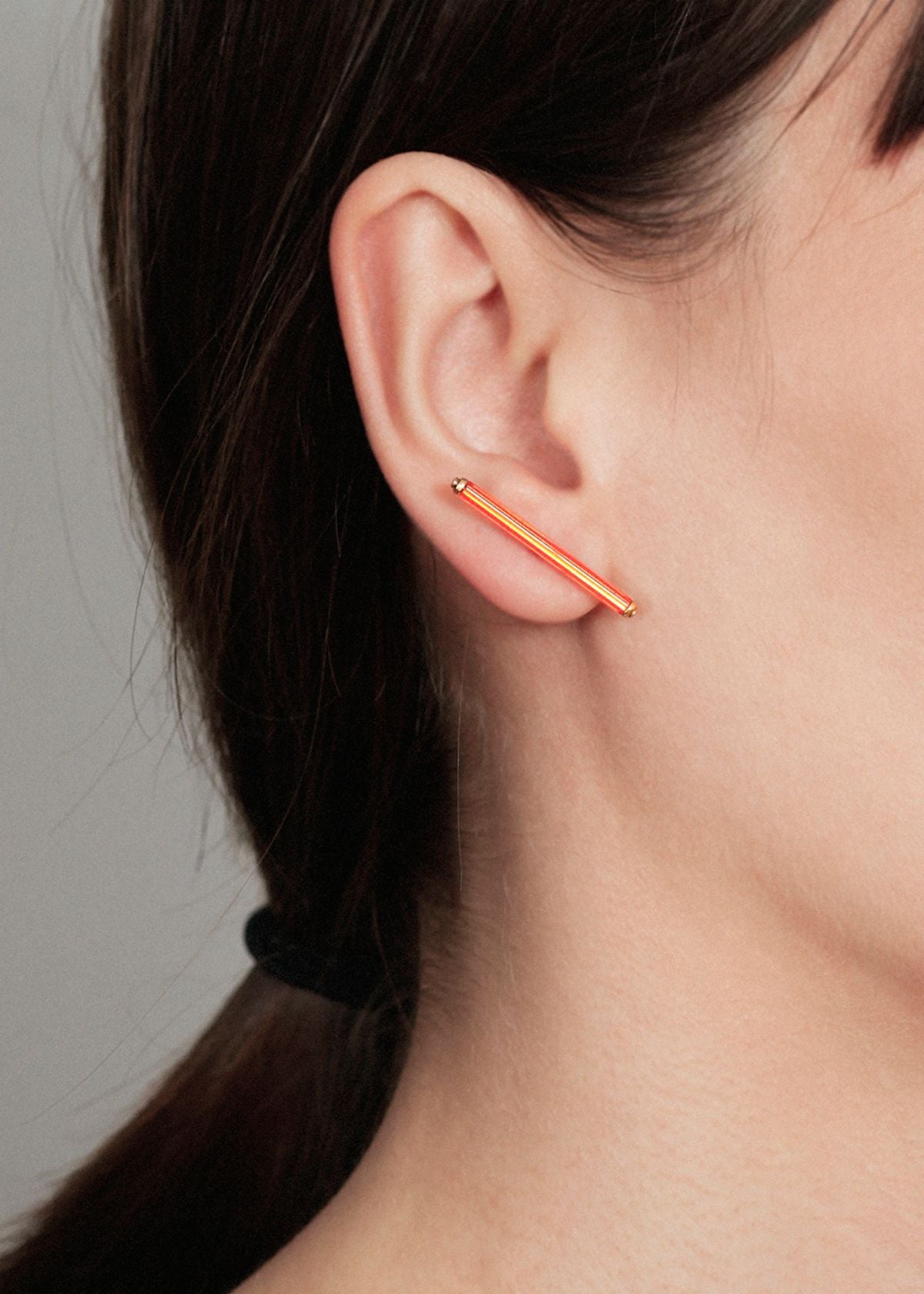 BEATRIZ PALACIOS Neon Orange Short Earring