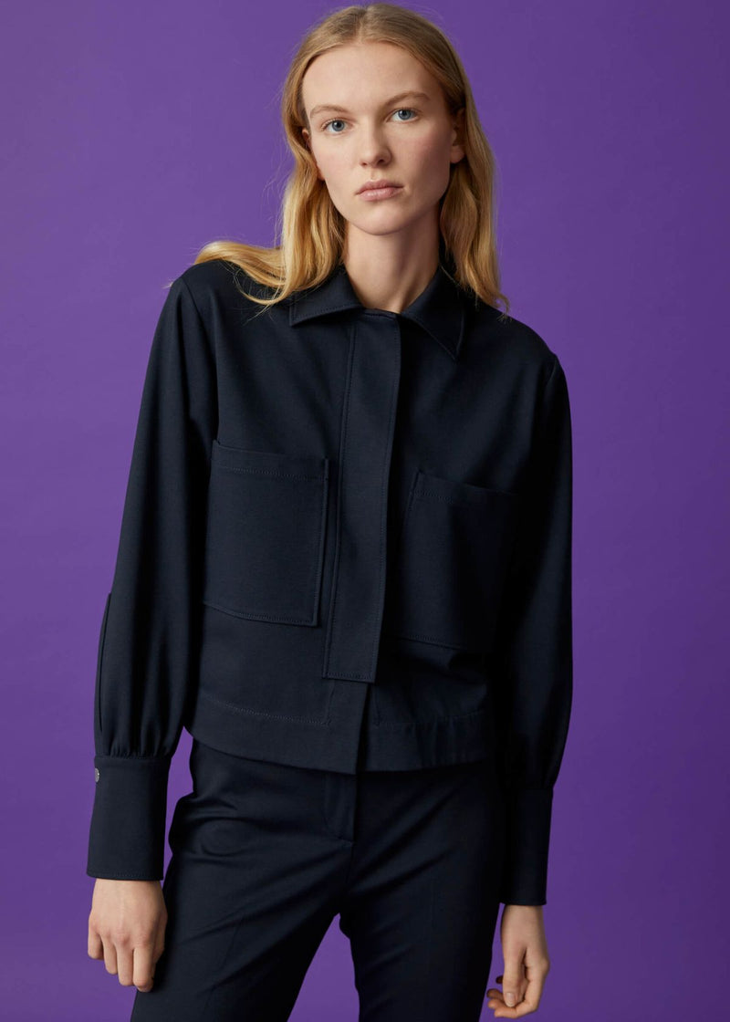 BEATRICE B. Hidden Placket Top - Obsidian