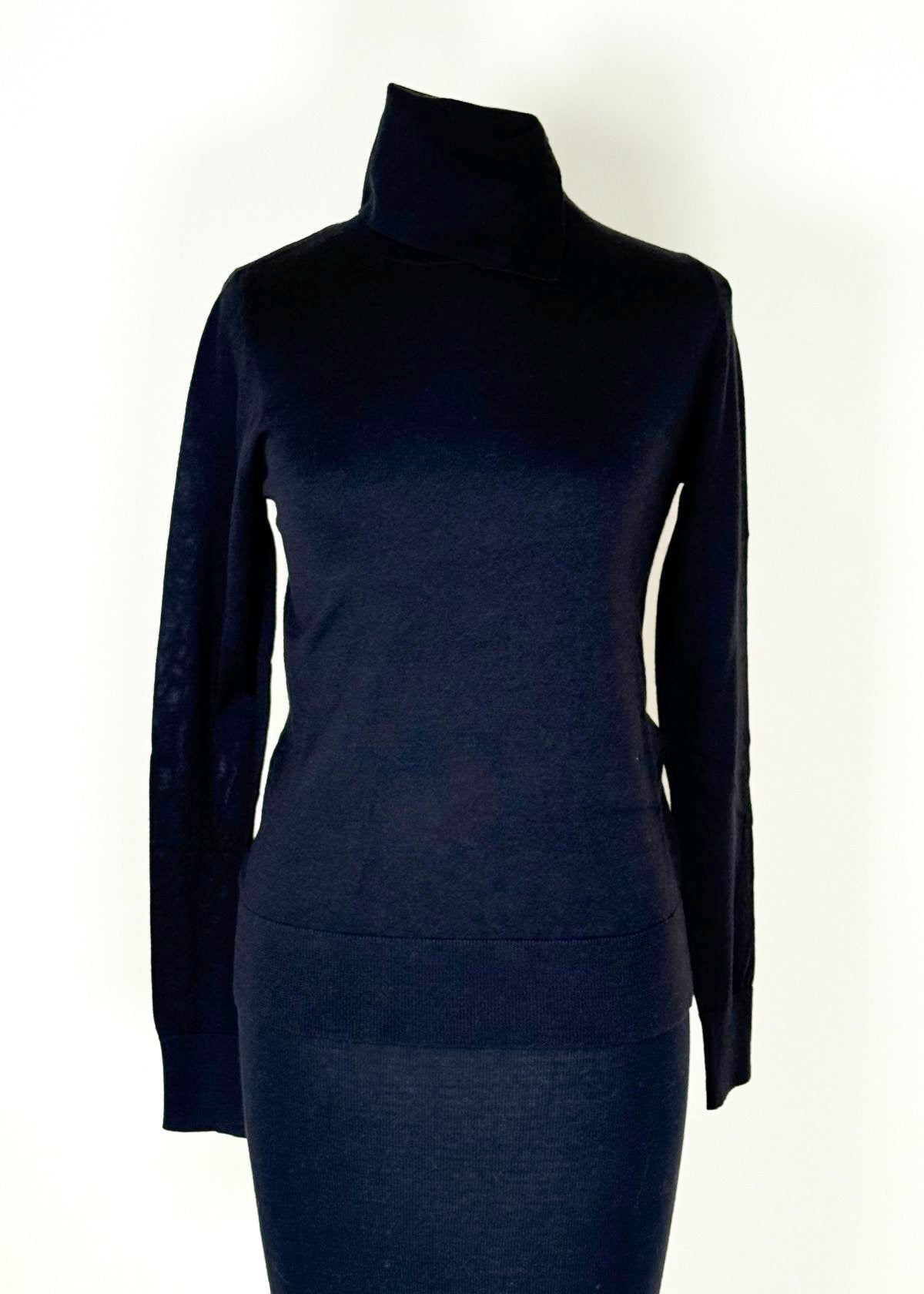 BEATRICE B. Asymmetrical Turtleneck Sweater - Black