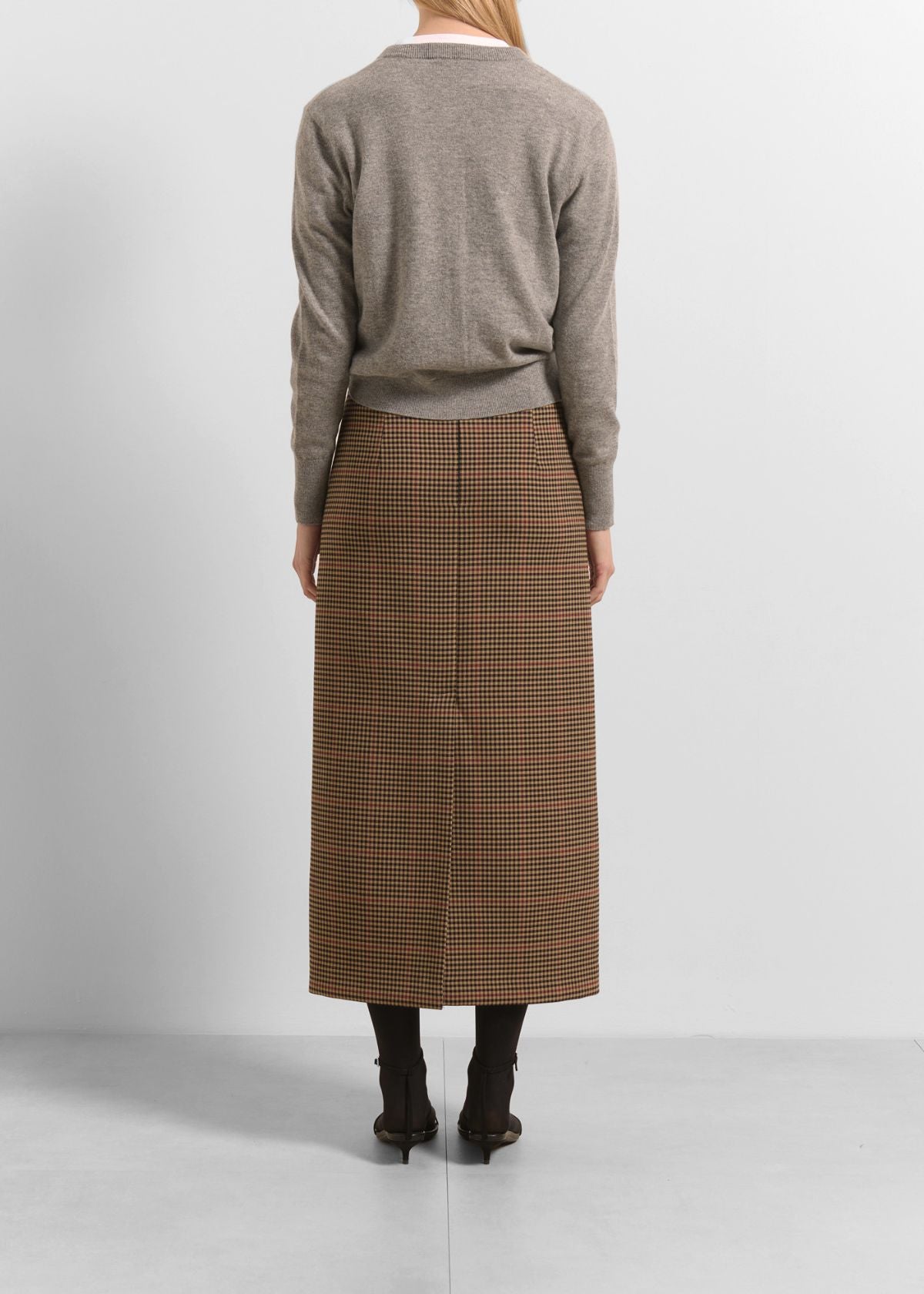 BEATRICE B. Pencil Maxi Skirt - Brown Check