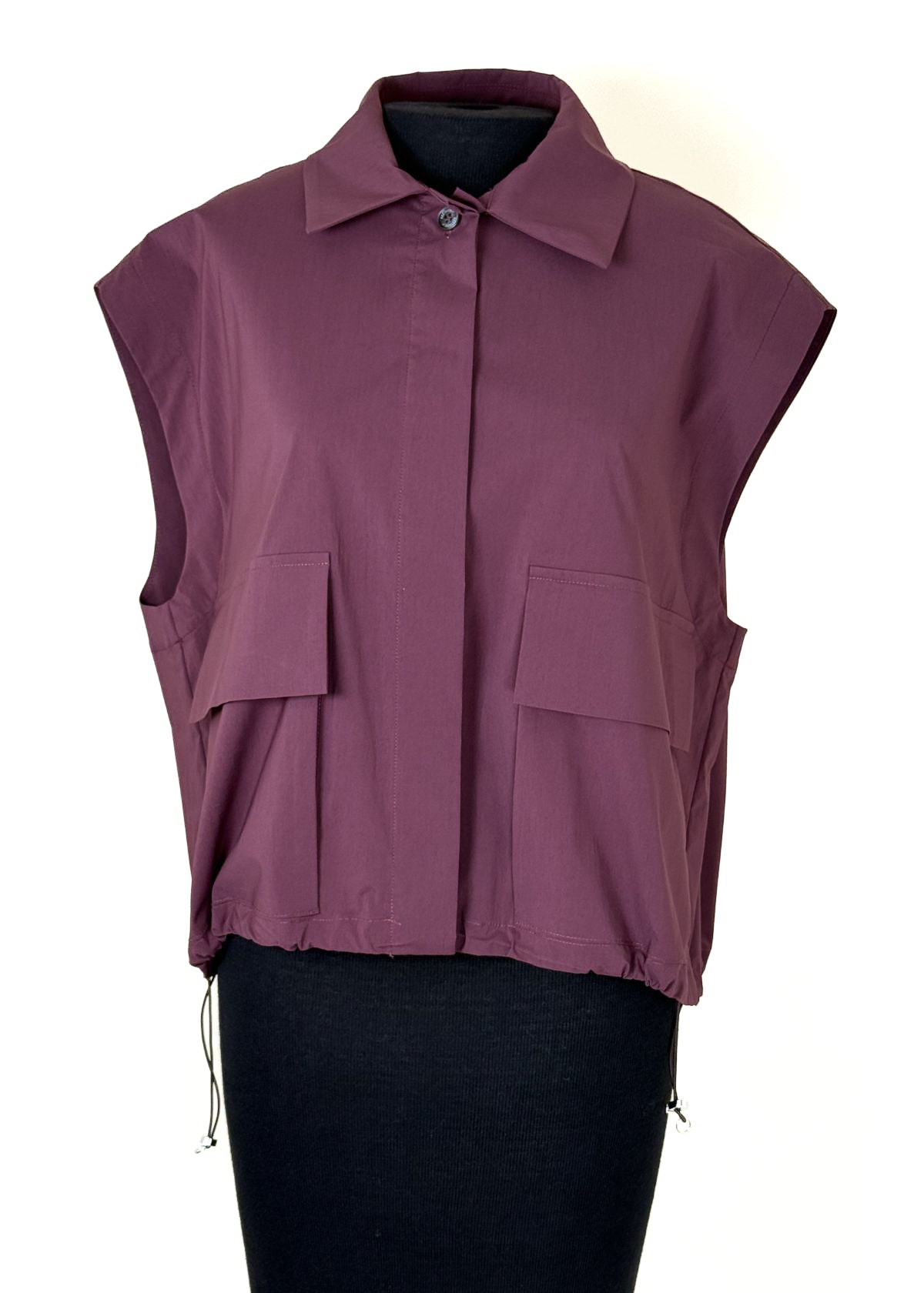 BEATRICE B. Drawstring Top - Burgundy