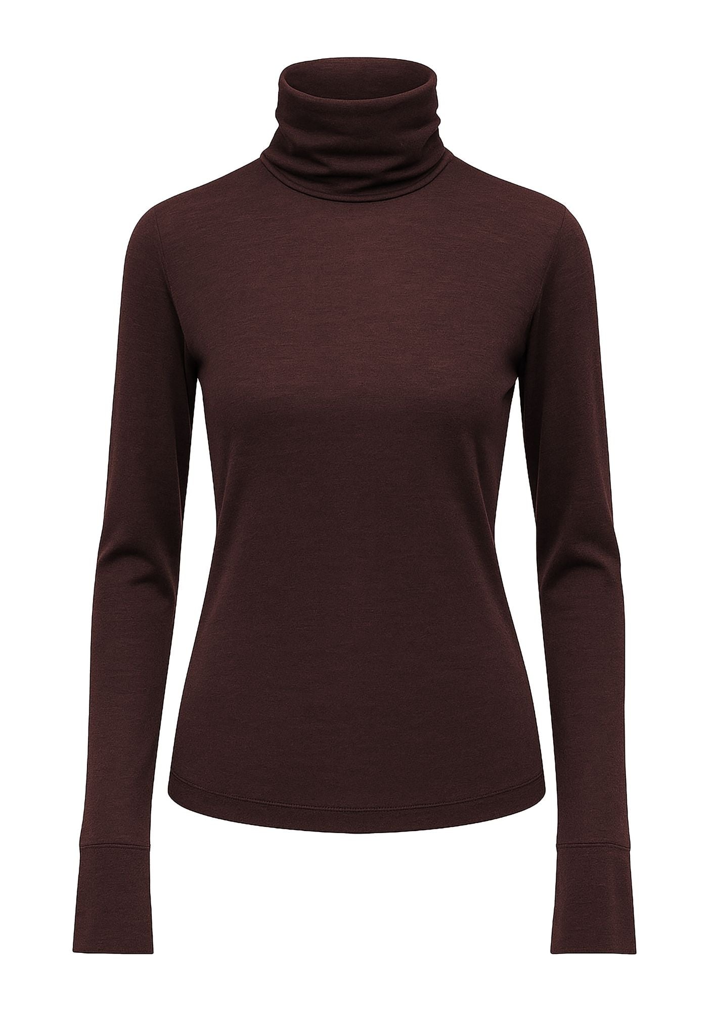 BEATRICE B. Jersey Turtleneck - Burnt Umber