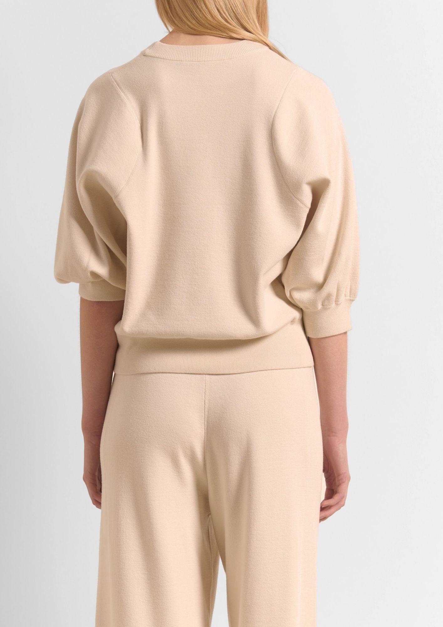BEATRICE B. Elbow Sleeve Knit Top - Cream