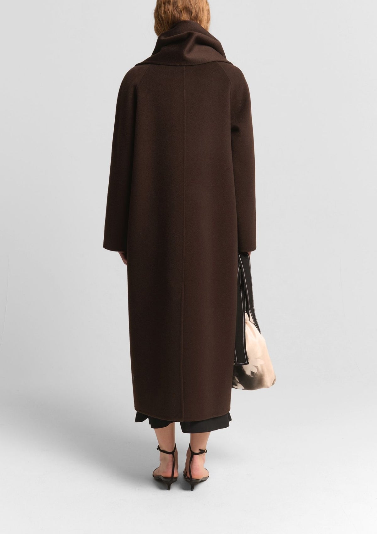 BEATRICE B. Button Front Coat with Scarf - Chestnut