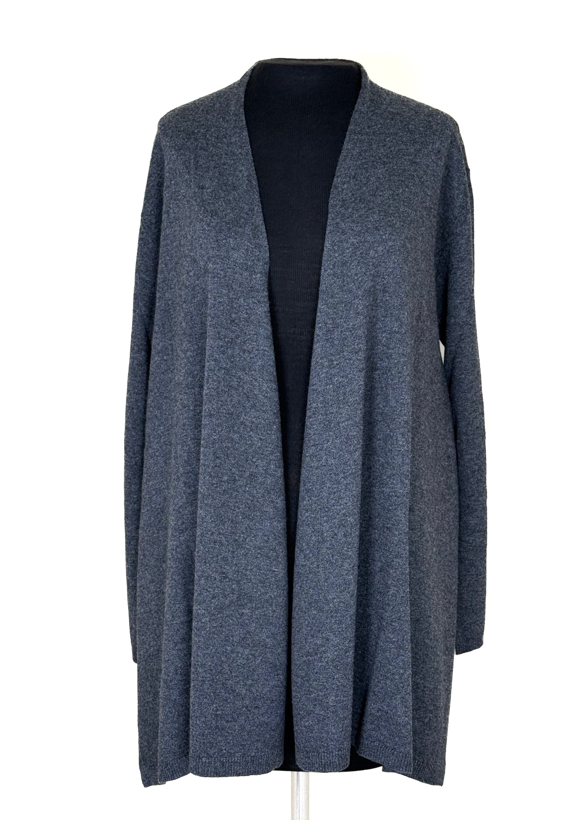 BEATRICE B. Wool Blend Open Front Cardigan - Deep Grey