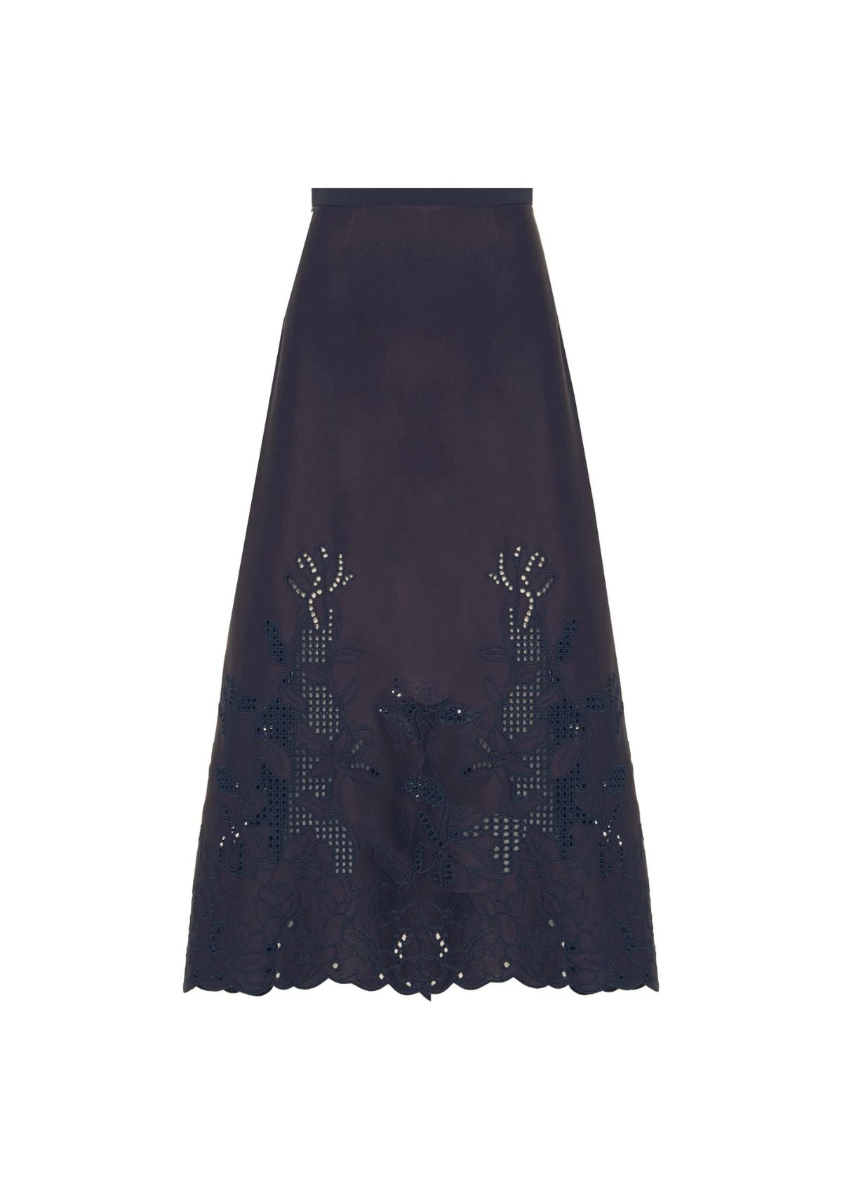 BEATRICE B. Midi Skirt with Embroidery Cutout - Inkling