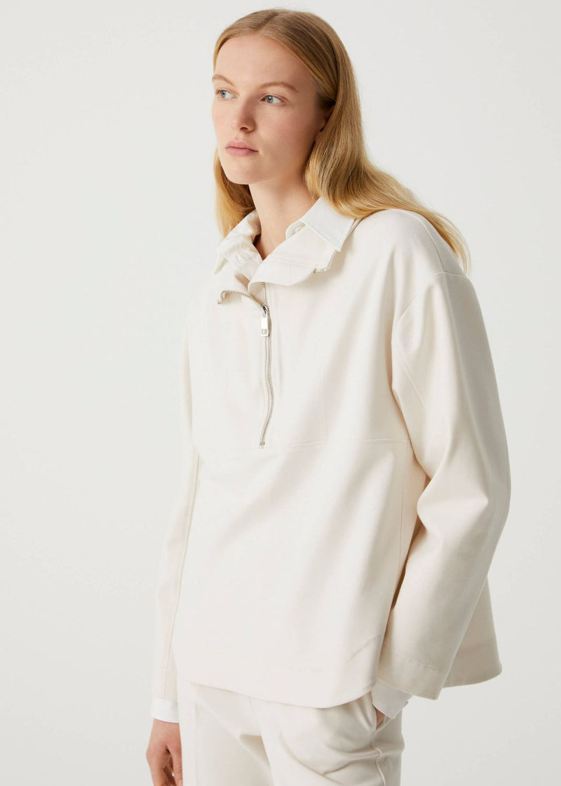 BEATRICE B. Zip Up Pullover Top - Off White