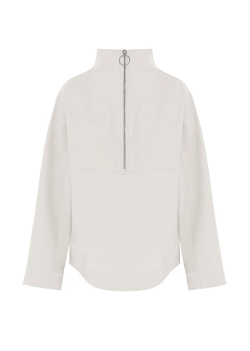 BEATRICE B. Zip Up Pullover Top - Off White
