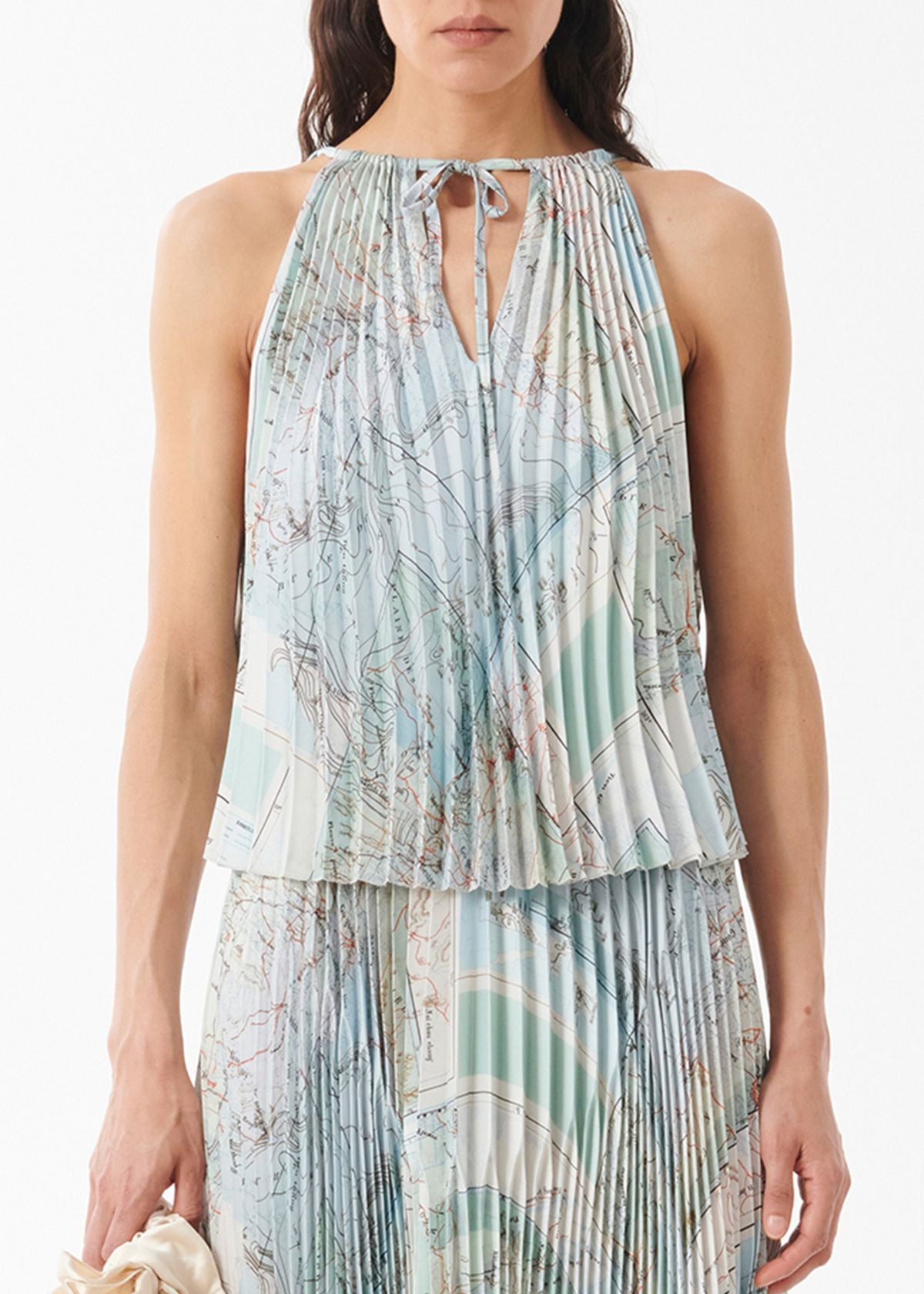 BEATRICE B. Aria Pleated Top - Opal Blue