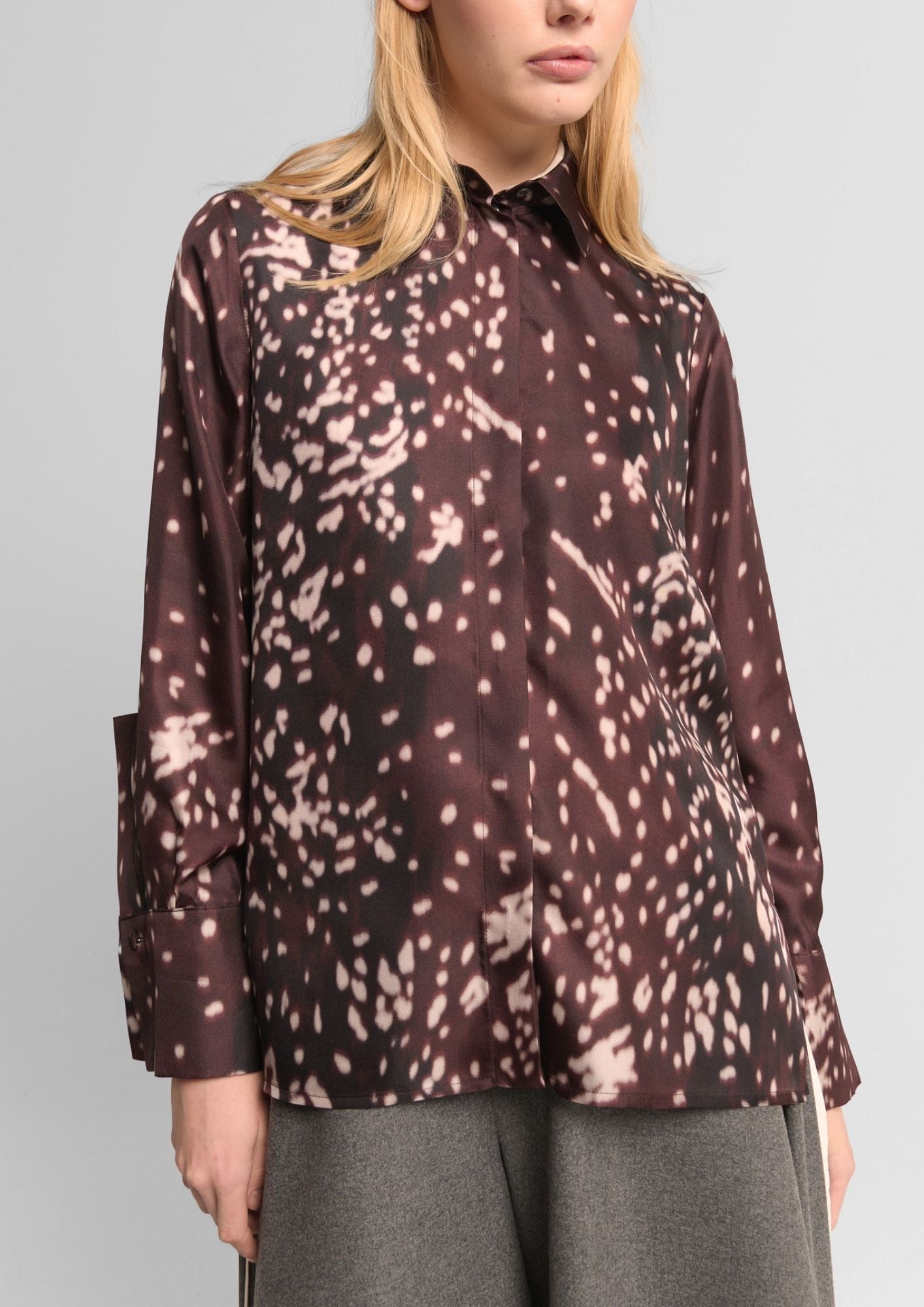 BEATRICE B. Twin Cuff Top - Merlot Multi