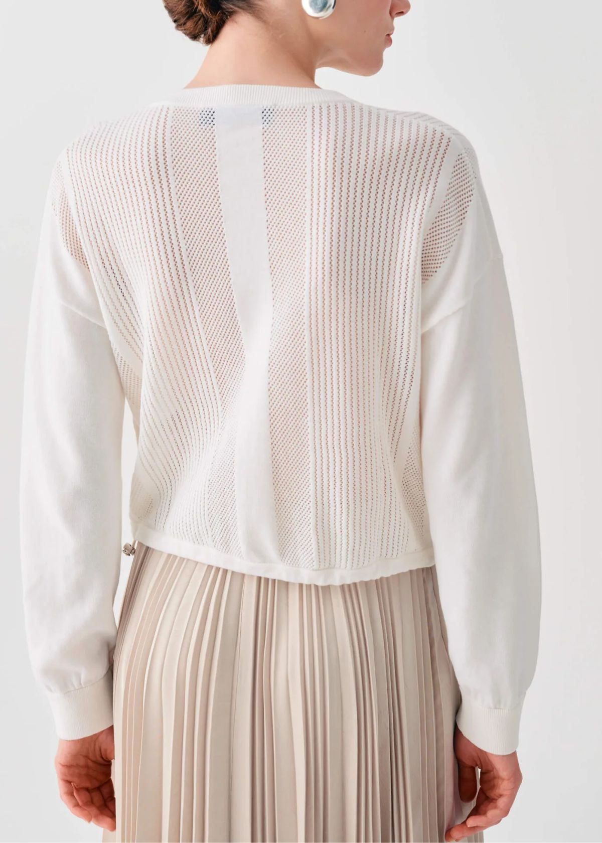 BEATRICE B. Knit Zip-Up Jacket - White