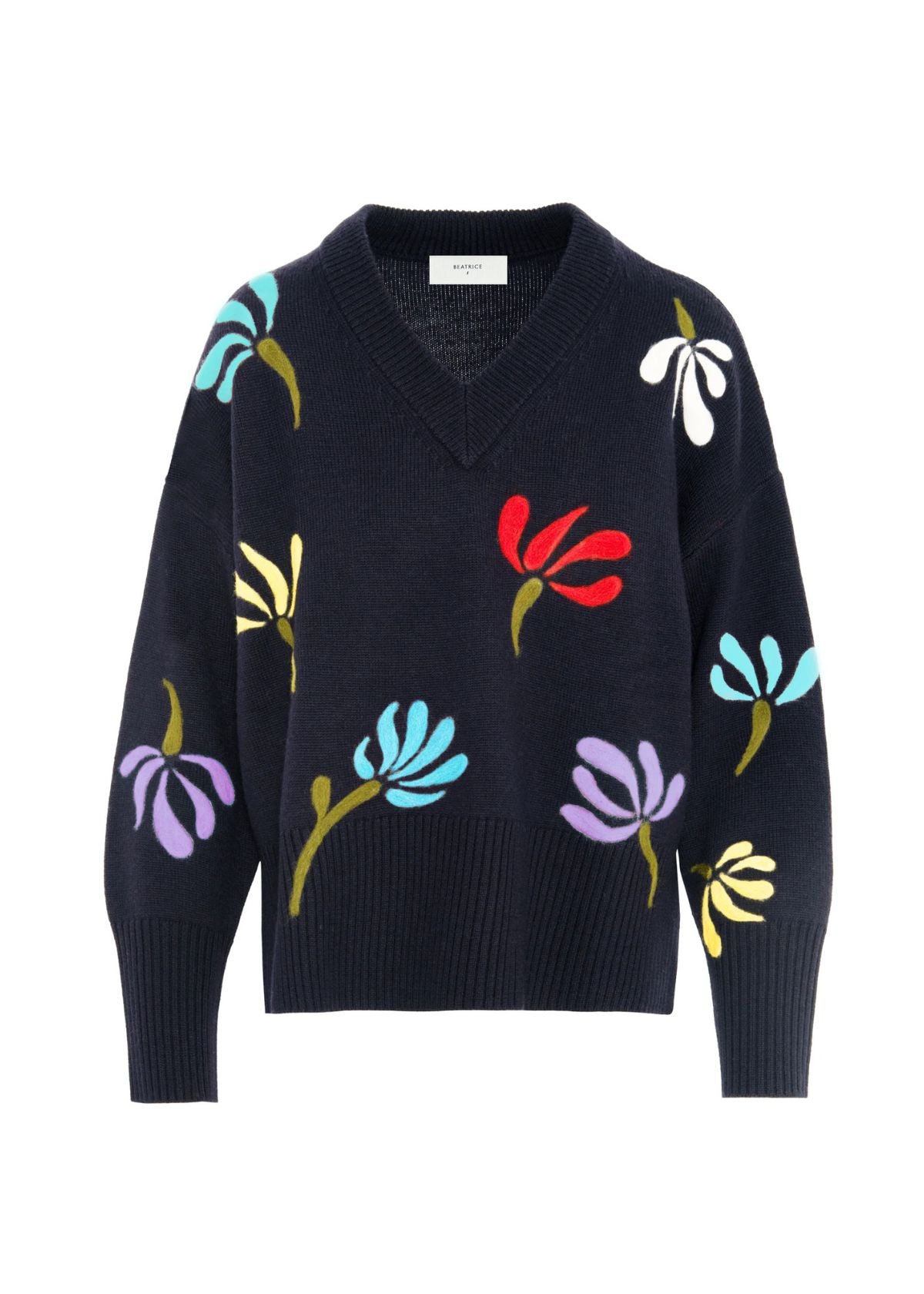 BEATRICE B. Needle Flower Sweater - Dark Sapphire