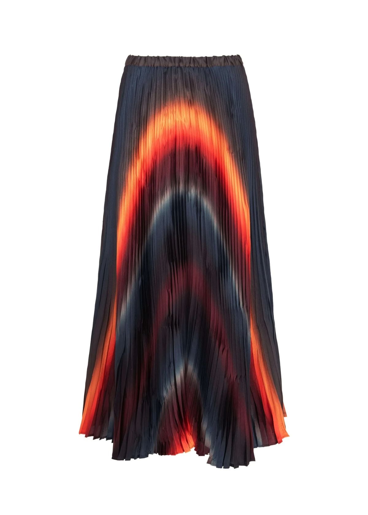 BEATRICE B. Printed and Pleated Maxi Skirt - Vivid Orange