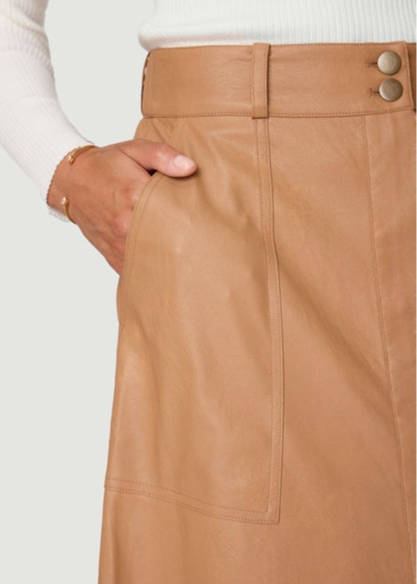 BROCHU WALKER Mica Vegan Leather Skirt - Dunes