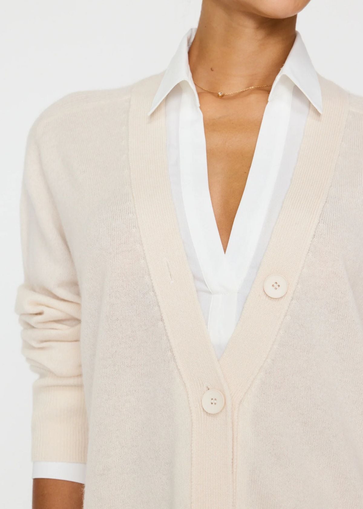 BROCHU WALKER Callie Layered Looker Cardigan - Almond